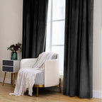 MIULEE Black Velvet Curtains 90 inches 2 Panels - Image 7