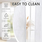 MYSKY HOME White Curtains for Living Room, Semi Sheer Curtains & Drapes Light - Image 8