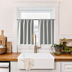 RYB HOME 100% Blackout Bathroom Curtains Over Sink 30 inches Long, Heat & UV by RYBHOME
