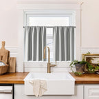 RYB HOME 100% Blackout Bathroom Curtains Over Sink 24 inches Long, Heat & UV by RYBHOME