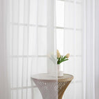 Chyhomenyc Extra Long White Sheer Curtains 120 Inches Long 2 Panels, Light - Image 9