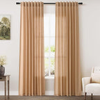 Camel Linen Curtains 84 Inches Long by Nanspring