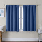 Simplebrand Ava Royal Blue Short Blackout Curtains by Simplebrand