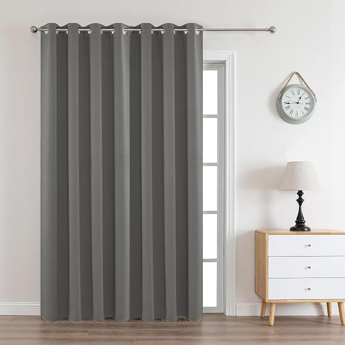 Joydeco Light Grey Custom Solid Single Blackout Curtain by JOYDECO