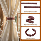 Ptwola 4 Pack Braided Curtain Tiebacks Boho Elegant Rustic Curtain Holdbacks - Image 3