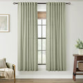 Linen Blend Sage Green Curtains 63 inch Length 2 Panels by Jolilight