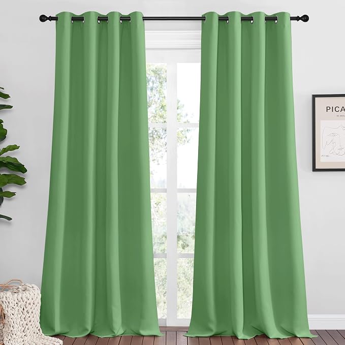 NICETOWN Froest Green Blackout Curtains 120 inches Length by NICETOWN