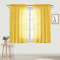 DWCN Yellow Sheer Curtains Semi Transparent Voile Rod Pocket Curtains by DWCN