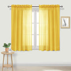 DWCN Yellow Sheer Curtains Semi Transparent Voile Rod Pocket Curtains by DWCN
