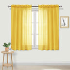 DWCN Yellow Sheer Curtains Semi Transparent Voile Rod Pocket Curtains by DWCN