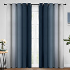 Yakamok Room Darkening Ombre Curtains 84 Inch Length, Light Blocking Grommet - Image 2
