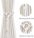 SRG Handmade Boho Curtain Tiebacks Hand Knitting Cotton Curtain Holdbacks - Image 3