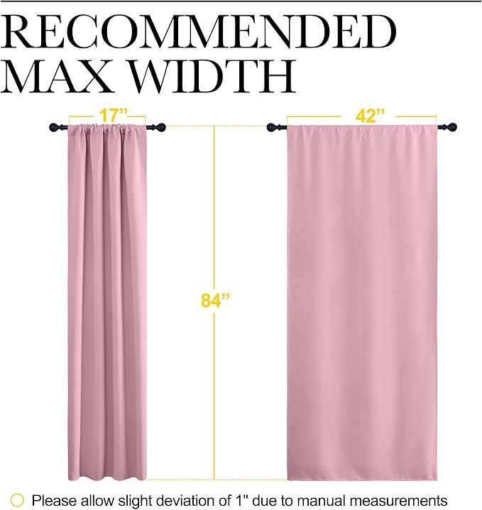 NICETOWN Blackout Curtains for Living Curtains, Rouge Pink, 2 Panels, 42 by 84 - Image 5
