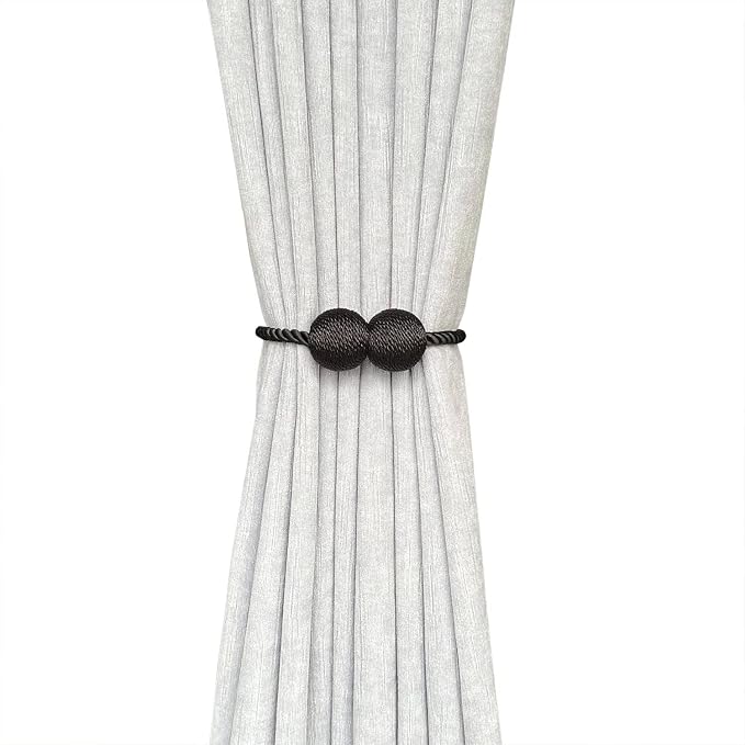 Melaluxe 4 Pack Magnetic Curtain Tiebacks, Decorative Curtain Holdbacks - Image 3