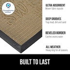 GORILLA GRIP 100% Waterproof All-Season WeatherMAX Doormat, US Designed Natural - Image 2
