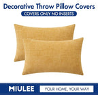 MIULEE Pack of 2 Couch Throw Pillow Covers 12x20 Inch Soft Gold Chenille Lumbar - Image 6