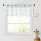 MRTREES Sheer Valance Curtain 54 x 16 inch Leaves Embroidered Sheer Christmas by MRTREES