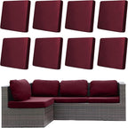 8Pcs Outdoor Cushion Covers, Patio Cushion Covers, Stretch Elastic Slipcovers by dreahoteztil