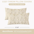 decorUhome Beige Bow Pillow Covers Set of 2 Coquette Aesthetic Cute Preppy - Image 7