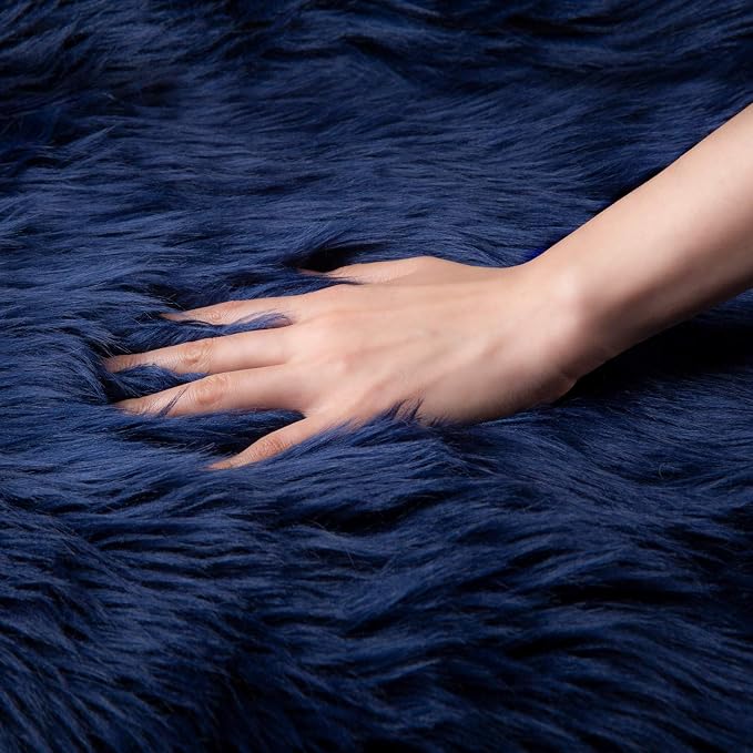 Ashler Faux Fur Rug, Fluffy Shaggy Area Rug, Ultra Soft 2.2 x 6 Feet Rectangle - Image 4