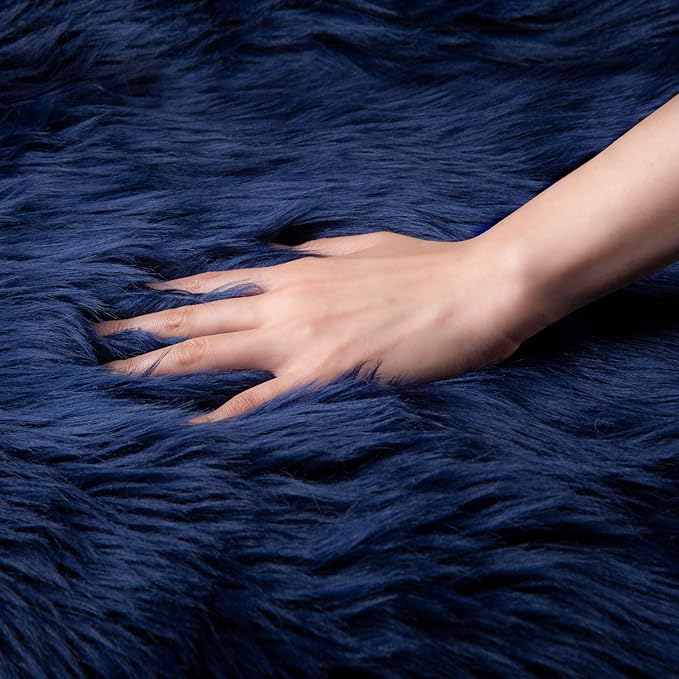 Ashler faux fur rug, Fluffy Shaggy Area Rug Ultra Soft 2 x 3 Feet Sheepskin Fur - Image 5