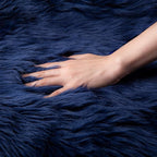 Ashler Faux Fur Rug, Dark Blue Area Rugs, Fluffy Sheepskin Fur Rug, Fuzzy Ultra - Image 4