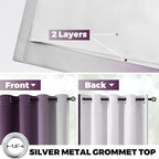 Yakamok 100% Blackout Curtains 63 Inch Length 2 Layers, Light Blocking Thermal - Image 3