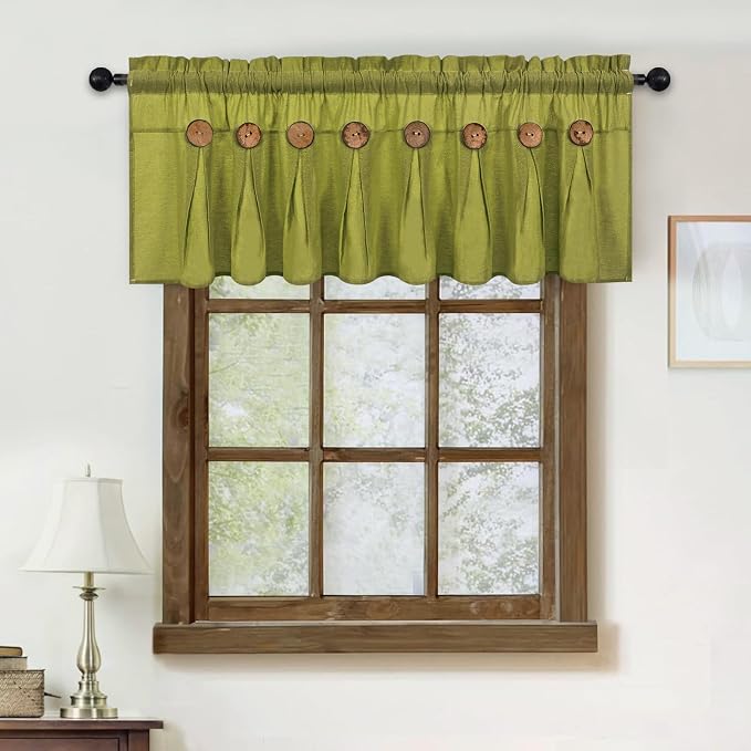 FRAMICS Farmhouse Valance Curtains, Boho Cotton Linen Kitchen Valance, Fresh - Image 2