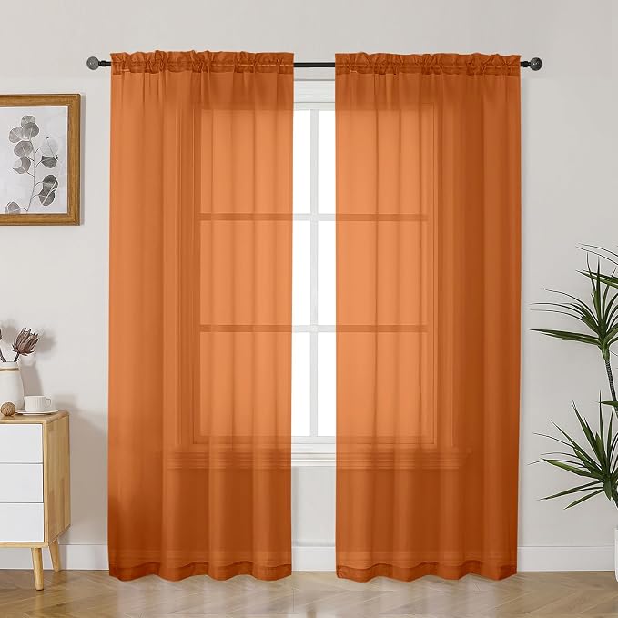 Gwine Sheer Curtains 72 Inches Long 2 Panels by Gwine