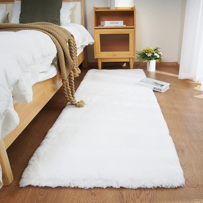 Ghouse Ultra Soft Faux Rabbit Fur Rug 3x5, Machine Washable Area Rugs - Image 2