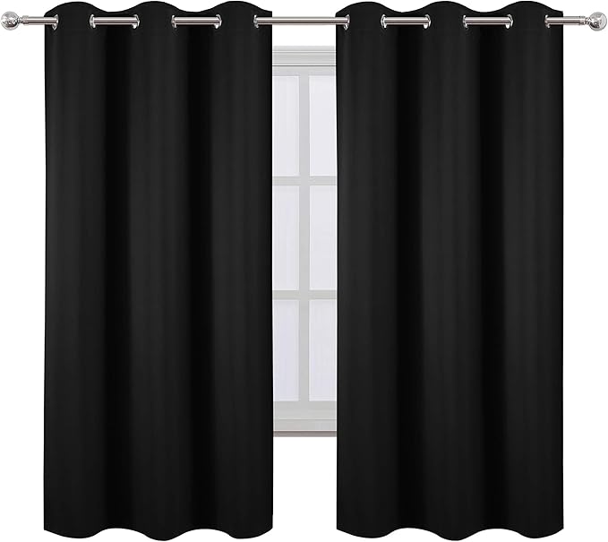 LEMOMO Black Thermal Blackout Curtains/38 x 63 Inch/Set of 2 Panels Room - Image 2