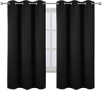 LEMOMO Black Blackout Curtains 40 x 63 Inch Length/Set of 2 Curtain - Image 2