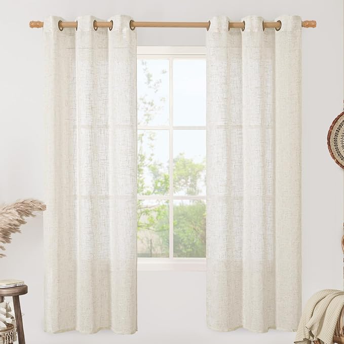 LAMIT Linen Sheer Curtains 72 Inches Long by LAMIT