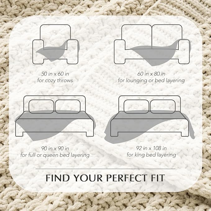 EVERGRACEHOME Chunky Chenille Knit Throw Blanket - Image 9