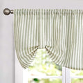 jinchan Tie Up Linen Textured Striped Bow Tie Curtain by JINCHAN