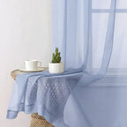 Lecloud Denim Blue Sheer Curtains 78 Inches Long 2 Panels, Airy Light Filtering - Image 4