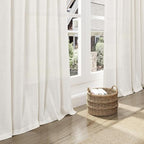 Nanspring Beige White Linen Curtains 36 Inch Length - Image 5