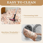 SERISSA 4x6 Boho Bedroom Rug, Washable Non Slip Vintage Peach Cream Area Rugs - Image 2