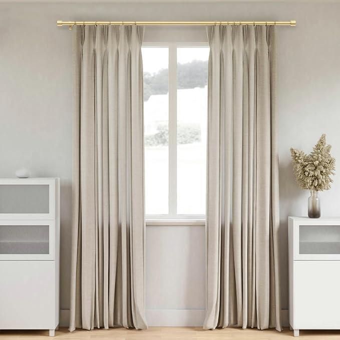 GEEBOBO Gold Curtain Rods for Windows 120 to 170 Inch, 1 Inch Extra Long Heavy - Image 4