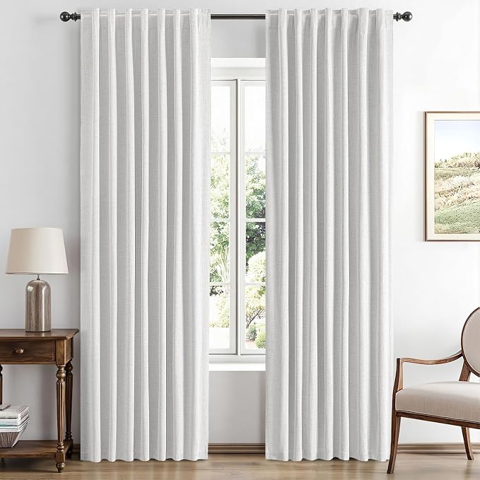 MIULEE 100% Blackout Linen Curtains by MIULEE