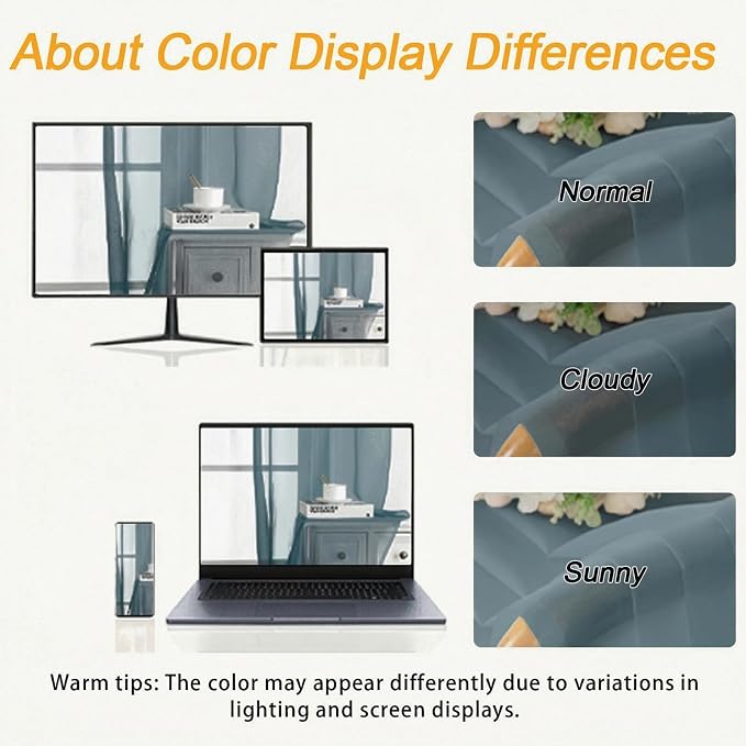 Gwine Sheer Curtains for Living Room 45 inch Length - Image 3