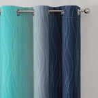 Estelar Textiler Teal and Navy Blue Blackout Curtains - Image 4