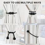 6 Pack Magnetic Curtain Tiebacks Modern Handmade Rope Curtain Tie Backs - Image 5