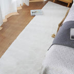 ORINOVA Fuzzy White Machine Washable Runner Faux Rabbit Furry Fur Rugs - Image 3