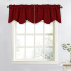 NICETOWN Basement Window Scalloped Red Valances - Image 8