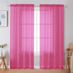 Simplebrand Hot Pink Sheer Curtains 72 Inches Long 2 Panels by Simplebrand