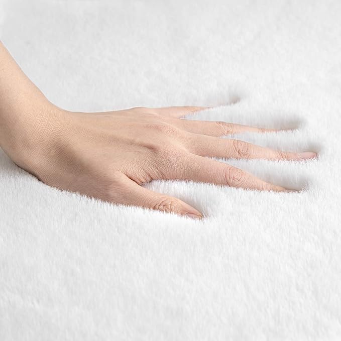 Ashler Faux Fur Rug, Ultra Soft Faux Rabbit Fur, 6 x 9 Feet Rectangle, Machine - Image 5