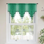 Molaxhome Swag Curtain 51 inch Length Rod Pocket Scalloped Curtain Valance by Molaxhome