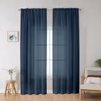 OWENIE Blue Sheer Curtains, Sheer Curtains 78 inches Long 2 Panels Set by OWENIE