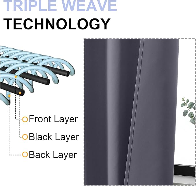 Simplebrand Ava Grey Short Blackout Curtains - Image 5